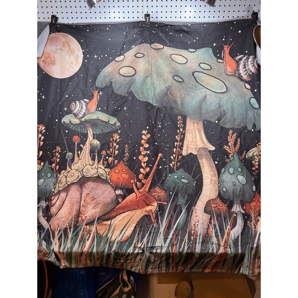 Psychedelic Mushroom Snail Wall Tapestry Psychedelic Wall Art Party Hippie